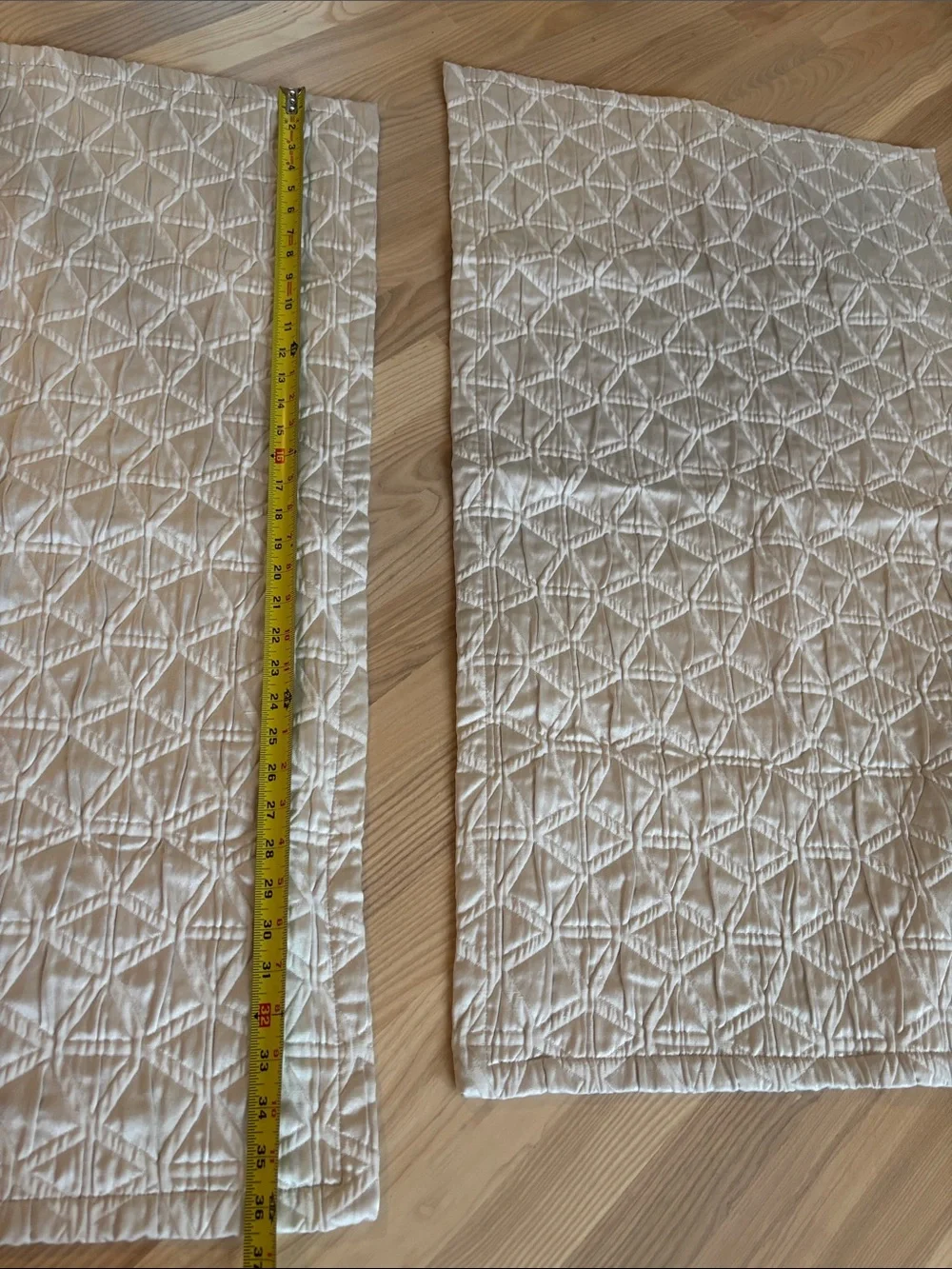 Hotel Collection interlattice Cream Quilted Coverlet and two Pillow shams